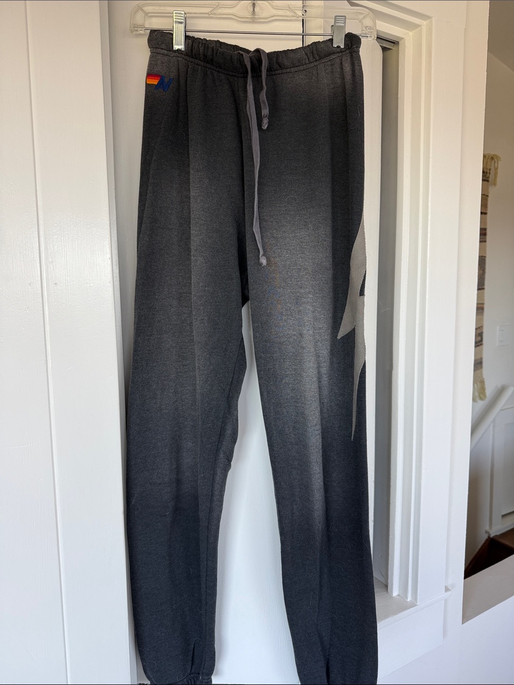 Aviator Nation Charcoal Gray Lightning Graphic Joggers